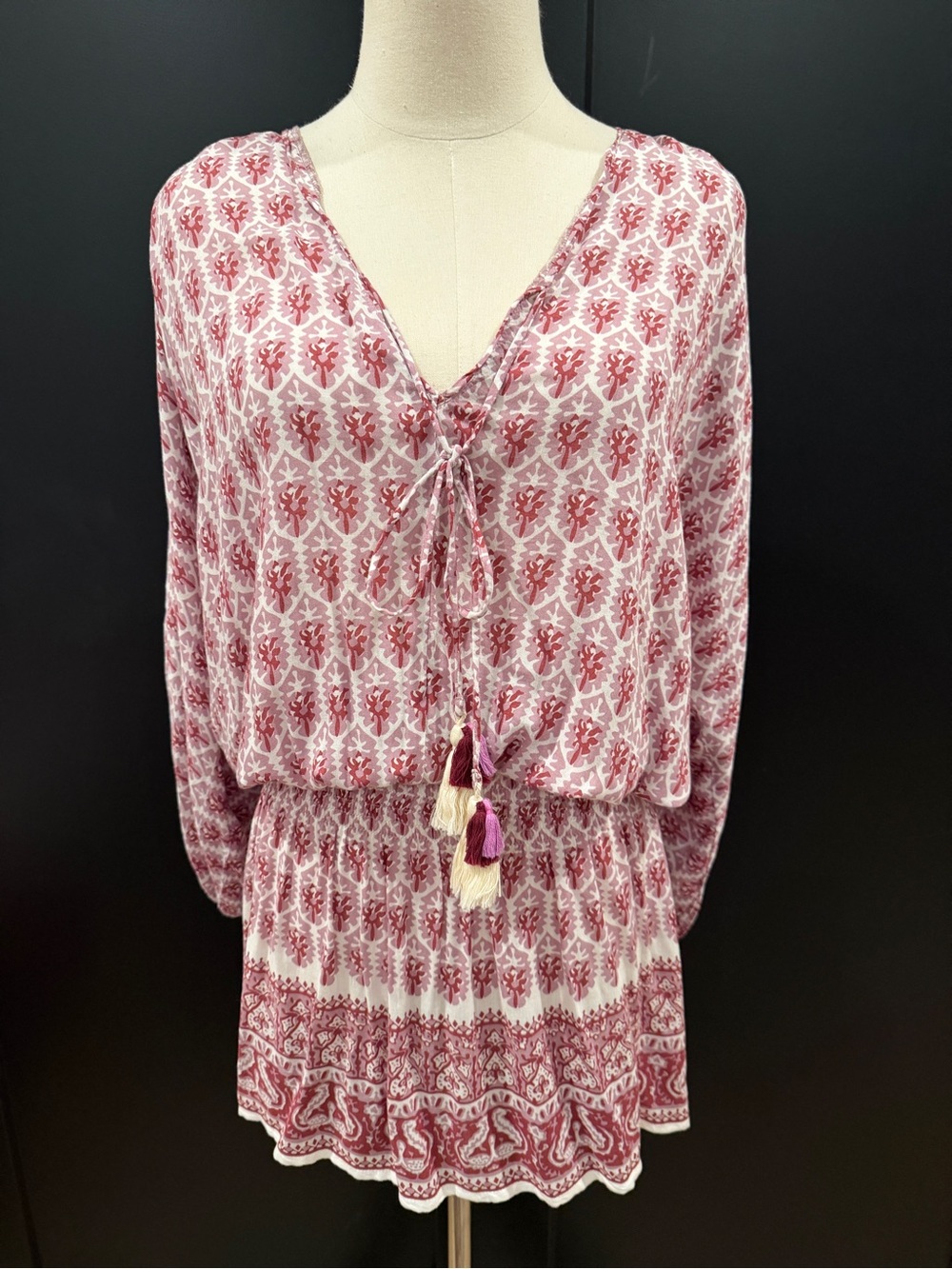 Cool Change Tunic Boho Beach Swim Cover-Up Medium Resort Vacation Wear -Like New